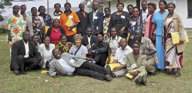 etfo members posing with ugandan teachers