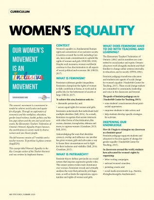 Cover of ETFO Voice Summer 2020 Curriculum
