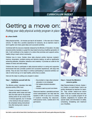 first page of curriculum summer 2006