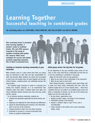 first page of curriculum winter 2009