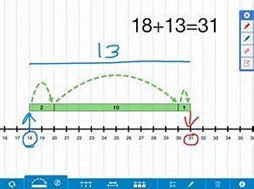 graphic showing addition of two-digit numbers