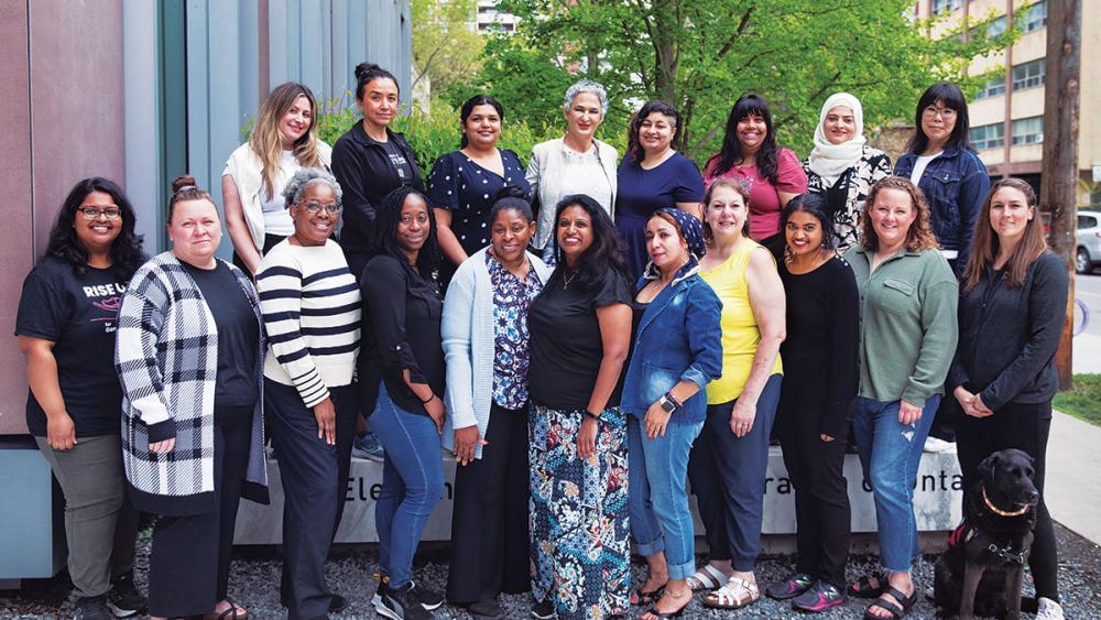 ETFO members participating in Leaders for Tomorrow posing outside
