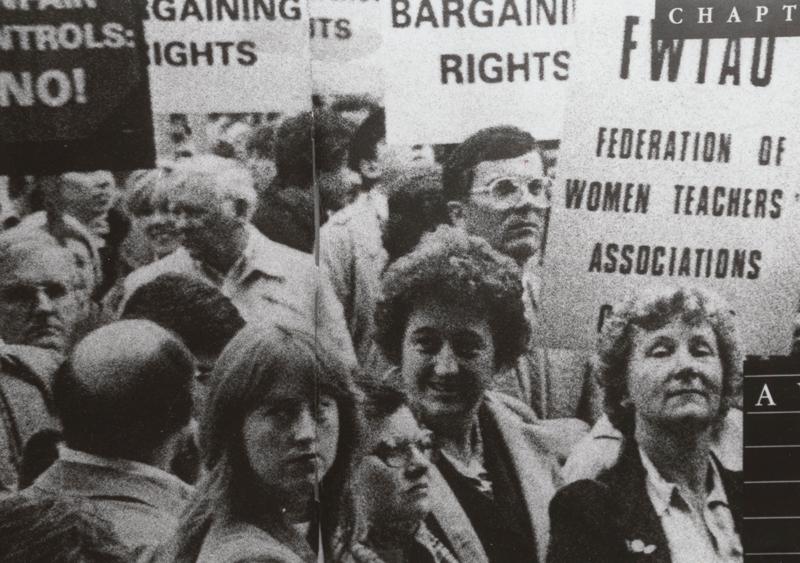 Women picketing for Federation of Women Teachers Associations