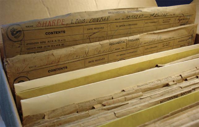 closeup of file folders in a cabinet