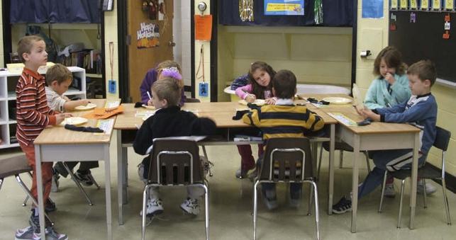 students working at desks