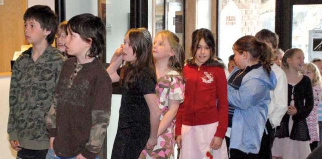 children standing in line