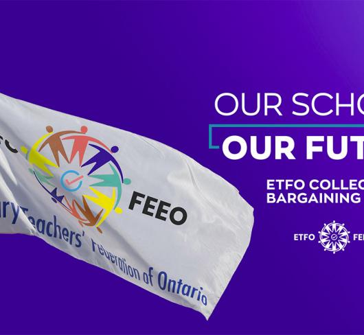 Graphic of ETFO flag for ETFO Collective Bargaining 2022