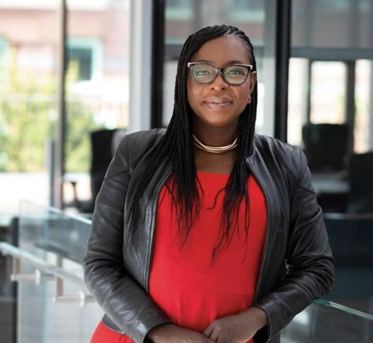 Karen Brown posing in ETFO head office