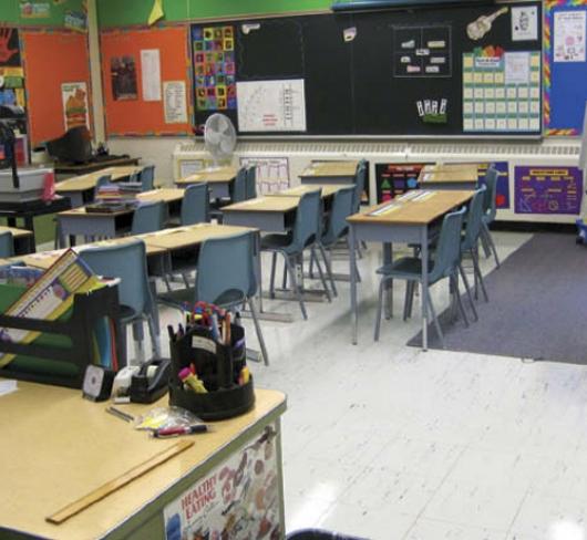 empty elementary classroom