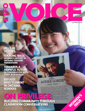 Cover of ETFO Voice Summer 2016 magazine