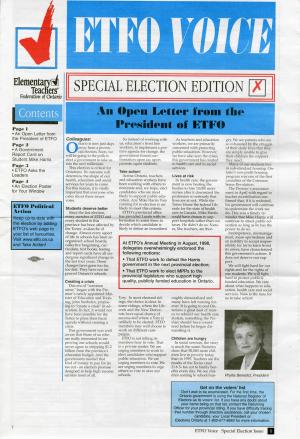 Cover of ETFO Voice Summer 1998